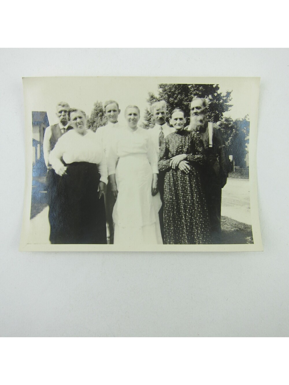 Photograph Men & Women Standing Outside Raman Homan Briney Ohio Antique 1920s
